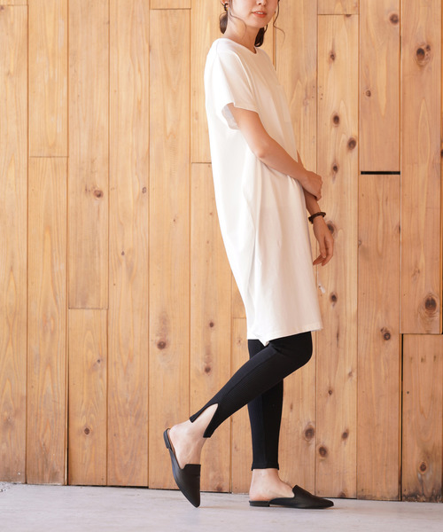 rps（アールピーエス）の「スリット入りリブレギンス（レギンス/スパッツ・レディース・グレー/チャコールグレー/ブラック/ベージュ・M）」の21枚目の写真