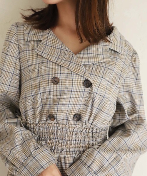 one after another NICE CLAUP(ワンアフターアナザーナイスクラップ)の「開襟レトロミニワンピース(ワンピース・レディース・ホワイト系その他/グレー系その他/ブラウン系その他/ベージュ系その他・FREE)」の8枚目の写真