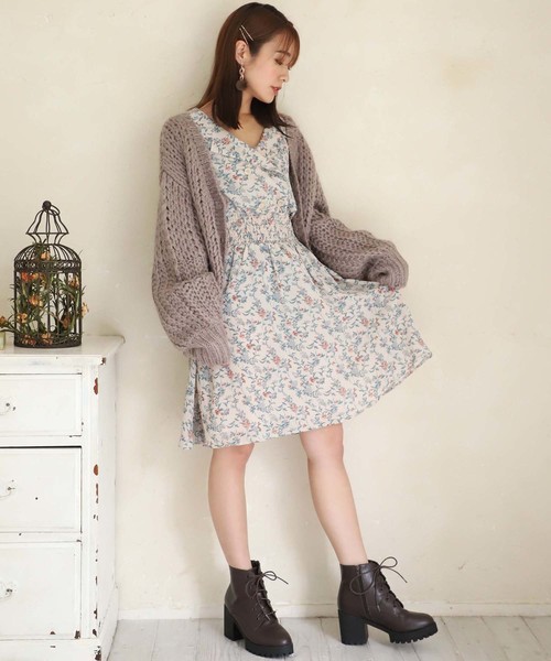 one after another NICE CLAUP(ワンアフターアナザーナイスクラップ)の「開襟レトロミニワンピース(ワンピース・レディース・ホワイト系その他/グレー系その他/ブラウン系その他/ベージュ系その他・FREE)」の11枚目の写真