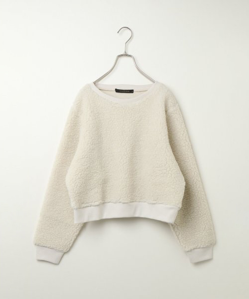 VENCEEXCHANGE（ヴァンスエクスチェンジ）の「ボアトップス（スウェット・レディース・ブラック/オフホワイト/ピンクベージュ・M）」の2枚目の写真