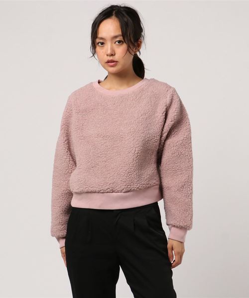 VENCEEXCHANGE（ヴァンスエクスチェンジ）の「ボアトップス（スウェット・レディース・ブラック/オフホワイト/ピンクベージュ・M）」の6枚目の写真