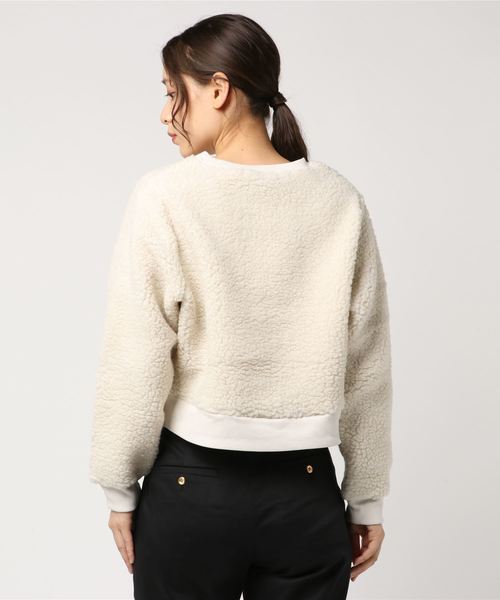 VENCEEXCHANGE（ヴァンスエクスチェンジ）の「ボアトップス（スウェット・レディース・ブラック/オフホワイト/ピンクベージュ・M）」の5枚目の写真