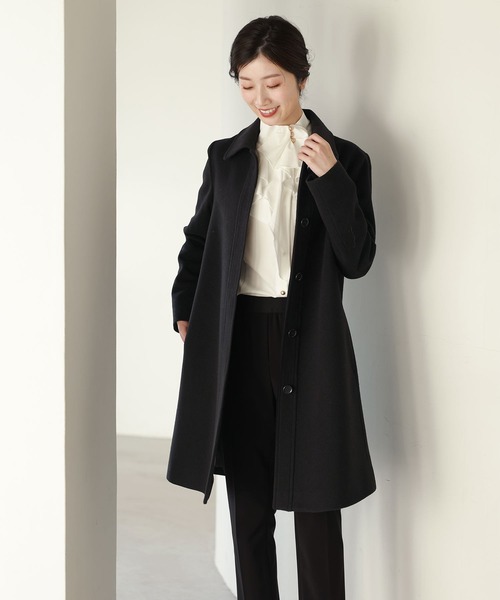 カシミヤ混ウールステンカラーコート（ステンカラーコート）｜Filomo