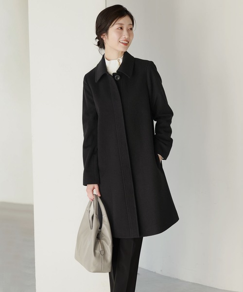 カシミヤ混ウールステンカラーコート（ステンカラーコート）｜Filomo