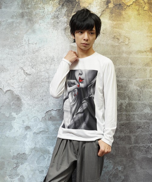 おしゃれスタ(オシャレスタ)の「ガールズフォトプリントロングTシャツ(KU)(Tシャツ/カットソー・メンズ・A/B/C/D/E/F・M/L)」の1枚目の写真