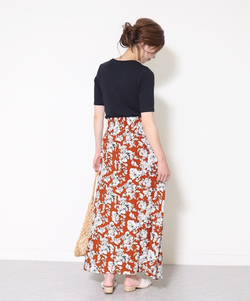 reca（レカ）の「花柄フレアロングスカート（スカート・レディース・ブラック/ネイビー/オレンジ系その他・FREE）」の12枚目の写真