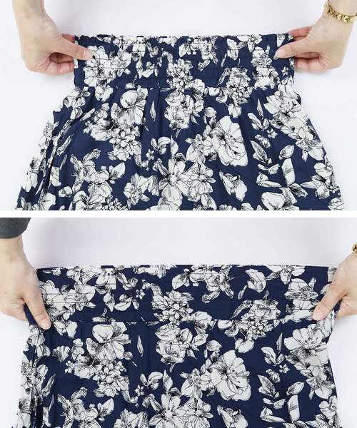 reca（レカ）の「花柄フレアロングスカート（スカート・レディース・ブラック/ネイビー/オレンジ系その他・FREE）」の17枚目の写真