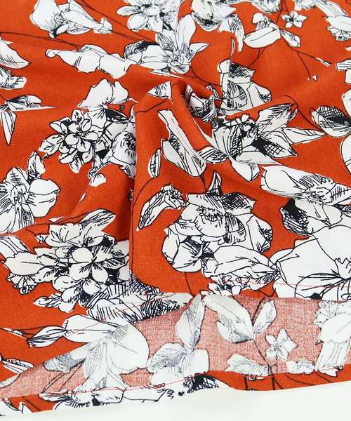 reca（レカ）の「花柄フレアロングスカート（スカート・レディース・ブラック/ネイビー/オレンジ系その他・FREE）」の5枚目の写真