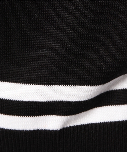 NANO universe（ナノユニバース）の「配色クルーKnit（ニット/セーター・レディース・オフホワイト/ブラック・FREE）」の5枚目の写真