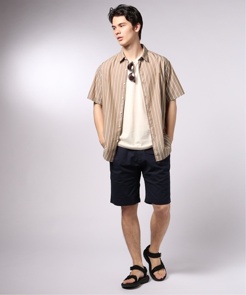 EDIFICE（エディフィス）の「ストライプ ワイドレギュラー ショートスリーブ シャツ（シャツ/ブラウス・メンズ・ベージュ/ホワイト・FREE/SMALL/MEDIUM/LARGE）」の12枚目の写真