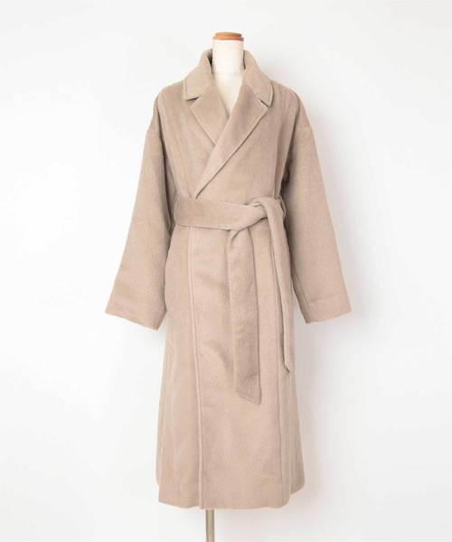 UR'S(ユアーズ)の「スリットシャギーロングコート(チェスターコート・レディース・ブラック/ベージュ/アイボリー/チャコール・S/M/L)」の12枚目の写真