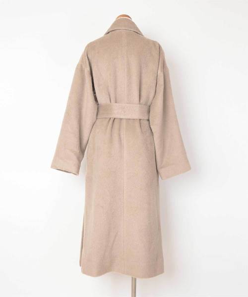 UR'S(ユアーズ)の「スリットシャギーロングコート(チェスターコート・レディース・ブラック/ベージュ/アイボリー/チャコール・S/M/L)」の13枚目の写真