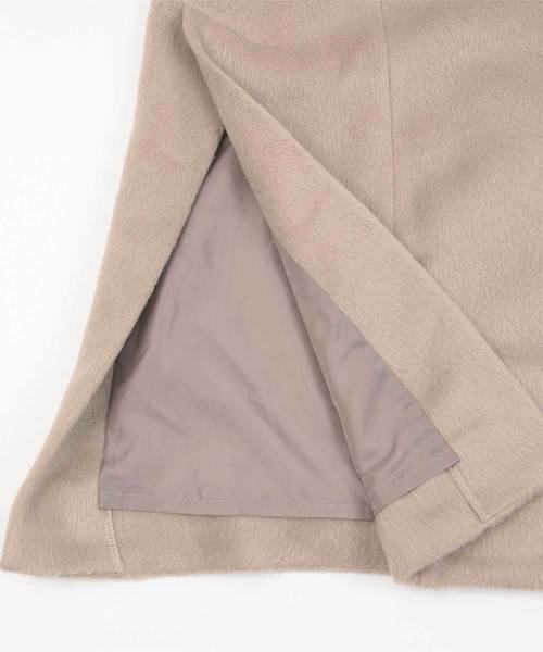 UR'S(ユアーズ)の「スリットシャギーロングコート(チェスターコート・レディース・ブラック/ベージュ/アイボリー/チャコール・S/M/L)」の14枚目の写真