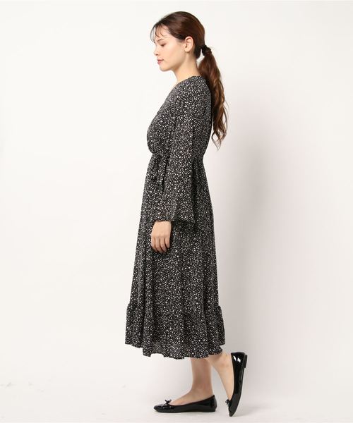 SESTO（セスト）の「レオパード柄カシュクールワンピース（ワンピース・レディース・ブラック・M）」の2枚目の写真