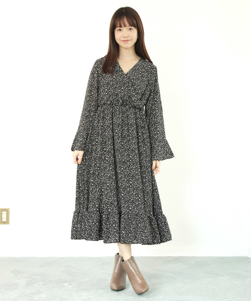 SESTO（セスト）の「レオパード柄カシュクールワンピース（ワンピース・レディース・ブラック・M）」の6枚目の写真
