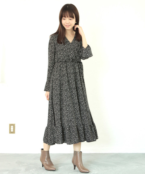 SESTO（セスト）の「レオパード柄カシュクールワンピース（ワンピース・レディース・ブラック・M）」の8枚目の写真