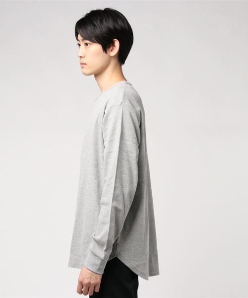 WEGO（ウィゴー）の「WEGO/ラウンドワッフルカットソー（Tシャツ/カットソー・メンズ・ホワイト/ブラック/杢グレー・SMALL/MEDIUM/LARGE）」の4枚目の写真