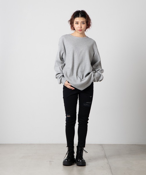 WEGO（ウィゴー）の「WEGO/ラウンドワッフルカットソー（Tシャツ/カットソー・メンズ・ホワイト/ブラック/杢グレー・SMALL/MEDIUM/LARGE）」の22枚目の写真