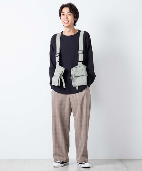 WEGO（ウィゴー）の「WEGO/ラウンドワッフルカットソー（Tシャツ/カットソー・メンズ・ホワイト/ブラック/杢グレー・SMALL/MEDIUM/LARGE）」の19枚目の写真