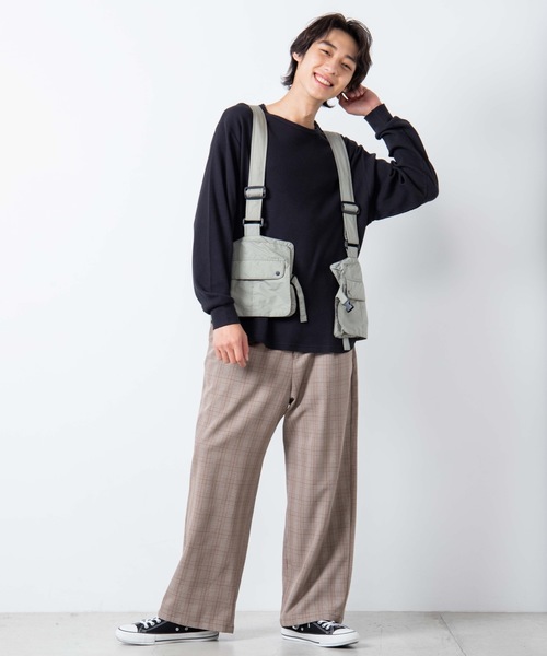 WEGO（ウィゴー）の「WEGO/ラウンドワッフルカットソー（Tシャツ/カットソー・メンズ・ホワイト/ブラック/杢グレー・SMALL/MEDIUM/LARGE）」の18枚目の写真