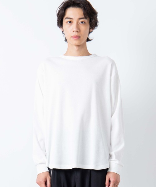 WEGO（ウィゴー）の「WEGO/ラウンドワッフルカットソー（Tシャツ/カットソー・メンズ・ホワイト/ブラック/杢グレー・SMALL/MEDIUM/LARGE）」の8枚目の写真
