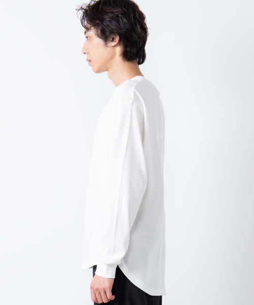 WEGO（ウィゴー）の「WEGO/ラウンドワッフルカットソー（Tシャツ/カットソー・メンズ・ホワイト/ブラック/杢グレー・SMALL/MEDIUM/LARGE）」の7枚目の写真