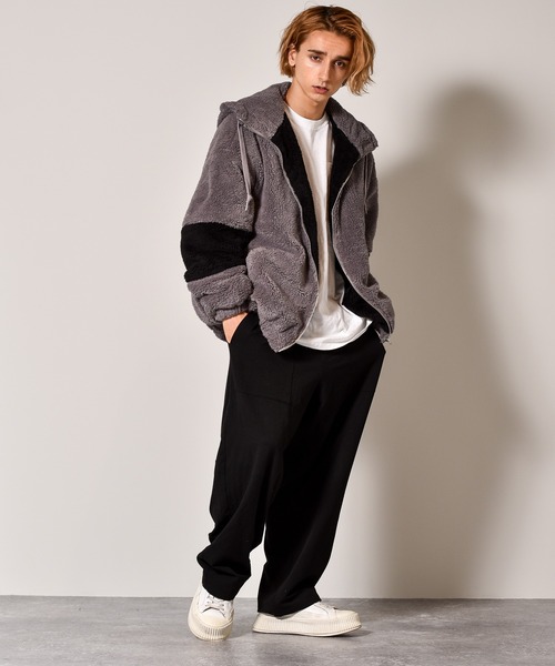 Starting Over(スターティングオーバー)の「スーパービッグシルエット もこもこボアフードブルゾン(ブルゾン・メンズ・オフホワイト/ブラック/ベージュ/チャコール・M/L/XL)」の10枚目の写真