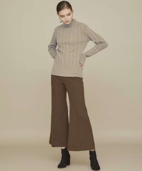 STUDIOUS（ステュディオス）の「【STUDIOUS】マルチリブボトルネックニットトップス（ニット/セーター・レディース・ブラック/ベージュ/グリーン・FREE）」の9枚目の写真