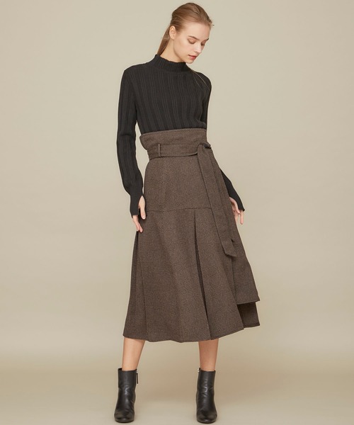 STUDIOUS（ステュディオス）の「【STUDIOUS】マルチリブボトルネックニットトップス（ニット/セーター・レディース・ブラック/ベージュ/グリーン・FREE）」の18枚目の写真