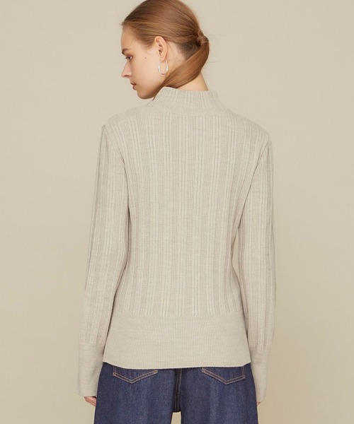 STUDIOUS（ステュディオス）の「【STUDIOUS】マルチリブボトルネックニットトップス（ニット/セーター・レディース・ブラック/ベージュ/グリーン・FREE）」の16枚目の写真