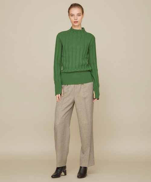 STUDIOUS（ステュディオス）の「【STUDIOUS】マルチリブボトルネックニットトップス（ニット/セーター・レディース・ブラック/ベージュ/グリーン・FREE）」の22枚目の写真