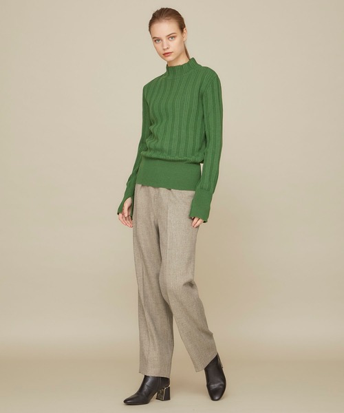 STUDIOUS（ステュディオス）の「【STUDIOUS】マルチリブボトルネックニットトップス（ニット/セーター・レディース・ブラック/ベージュ/グリーン・FREE）」の17枚目の写真