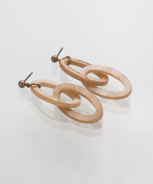 vovo(ヴォーヴォー)の「ピアス フープ リング ストーン風 樹脂 カジュアル デザイン(ピアス(両耳用)・レディース・A/B/C/D/E/F/G/H/I/J/K/L/M/N/O/P/Q/R・FREE)」の5枚目の写真