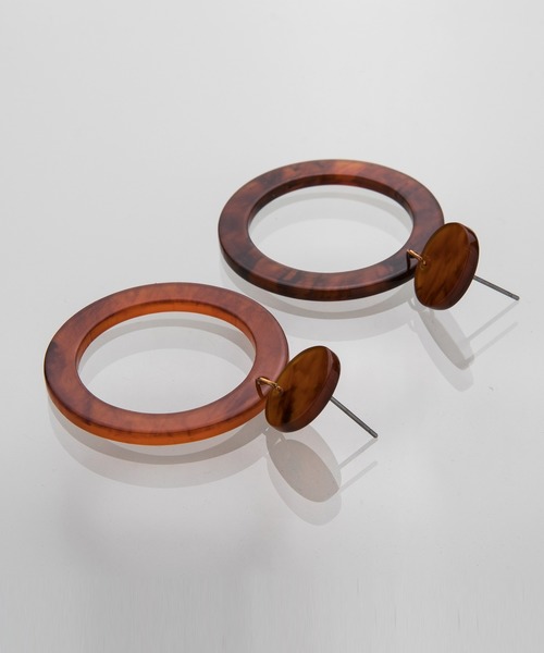 vovo(ヴォーヴォー)の「ピアス フープ リング ストーン風 樹脂 カジュアル デザイン(ピアス(両耳用)・レディース・A/B/C/D/E/F/G/H/I/J/K/L/M/N/O/P/Q/R・FREE)」の1枚目の写真