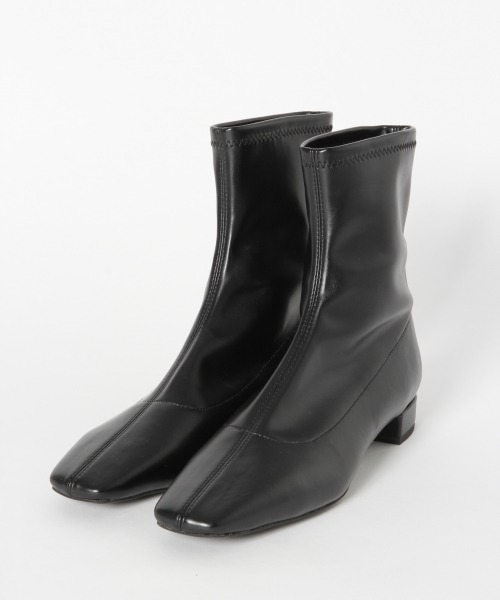 LOWRYS FARM（ローリーズファーム）の「ストレッチローヒールブーツ　864274（ブーツ・レディース・アイボリー/ブラック/ベージュ・MEDIUM/LARGE）」の6枚目の写真