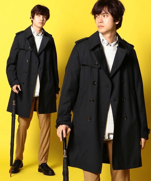 UNION STATION(ユニオンステーション)の「【撥水加工】ツイル総裏トレンチコート(トレンチコート)」|ネイビー