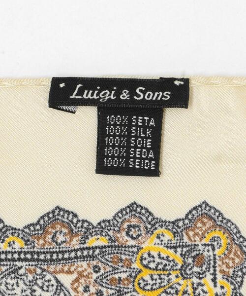 green label relaxing（グリーンレーベルリラクシング）の「ルイージ アンド サンズ Luigi & Sons SETA ペイズリー ポケットチーフ（ポケットチーフ・メンズ・クリーム/ブラック・FREE）」の6枚目の写真