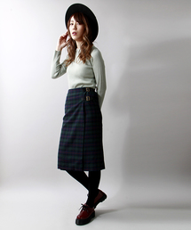 WEGO | WEGO/チェックラップミモレスカート(スカート)