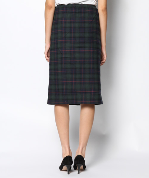 WEGO（ウィゴー）の「WEGO/チェックラップミモレスカート（スカート・レディース・グレー/グリーン/レッド・FREE）」の5枚目の写真