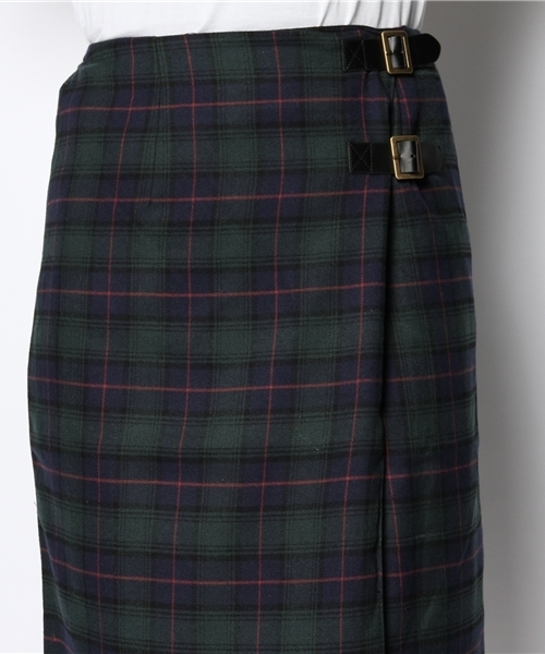 WEGO（ウィゴー）の「WEGO/チェックラップミモレスカート（スカート・レディース・グレー/グリーン/レッド・FREE）」の6枚目の写真