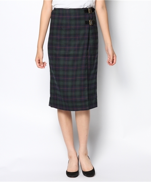 WEGO（ウィゴー）の「WEGO/チェックラップミモレスカート（スカート・レディース・グレー/グリーン/レッド・FREE）」の15枚目の写真