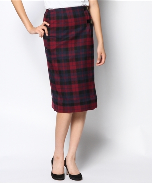 WEGO（ウィゴー）の「WEGO/チェックラップミモレスカート（スカート・レディース・グレー/グリーン/レッド・FREE）」の16枚目の写真