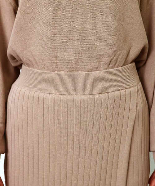 NINE（ナイン）の「ﾘﾌﾞﾆｯﾄﾀｲﾄｽｶｰﾄ（スカート・レディース・ライトグレー/ラベンダー/モカ・FREE）」の10枚目の写真