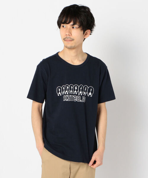 GLOSTER(グロスター)の「【LOOP WHEEL】吊り編みプリントTシャツ(Tシャツ/カットソー・メンズ・ホワイト/ネイビー/グレー・S/M/L/XL)」の2枚目の写真