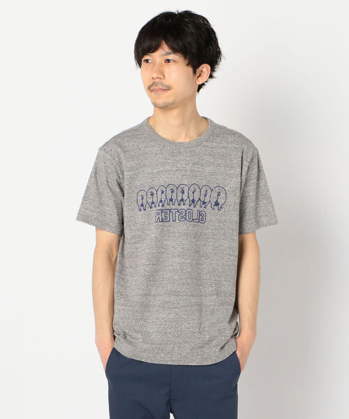 GLOSTER(グロスター)の「【LOOP WHEEL】吊り編みプリントTシャツ(Tシャツ/カットソー・メンズ・ホワイト/ネイビー/グレー・S/M/L/XL)」の1枚目の写真