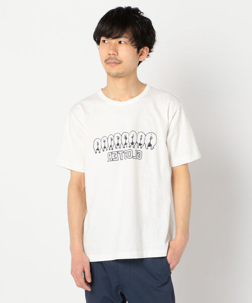 GLOSTER(グロスター)の「【LOOP WHEEL】吊り編みプリントTシャツ(Tシャツ/カットソー・メンズ・ホワイト/ネイビー/グレー・S/M/L/XL)」の3枚目の写真