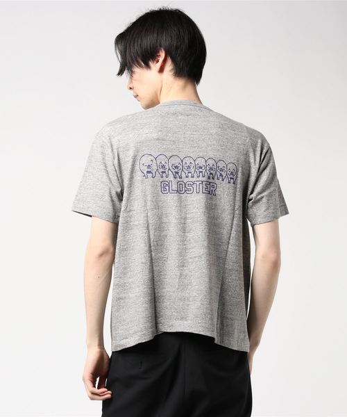 GLOSTER(グロスター)の「【LOOP WHEEL】吊り編みプリントTシャツ(Tシャツ/カットソー・メンズ・ホワイト/ネイビー/グレー・S/M/L/XL)」の5枚目の写真