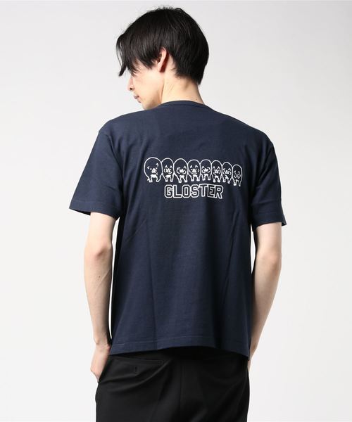 GLOSTER(グロスター)の「【LOOP WHEEL】吊り編みプリントTシャツ(Tシャツ/カットソー・メンズ・ホワイト/ネイビー/グレー・S/M/L/XL)」の4枚目の写真