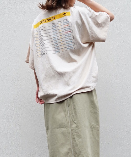 Riberry（リベリー）の「DeparturesバックプリントTシャツ（Tシャツ/カットソー・レディース・ベージュ/オフホワイト/ブルー/ライトグリーン/スミクロ・FREE）」の3枚目の写真