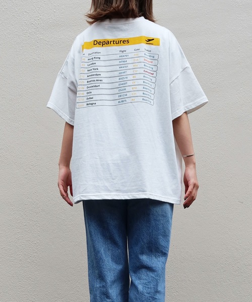 Riberry（リベリー）の「DeparturesバックプリントTシャツ（Tシャツ/カットソー・レディース・ベージュ/オフホワイト/ブルー/ライトグリーン/スミクロ・FREE）」の6枚目の写真